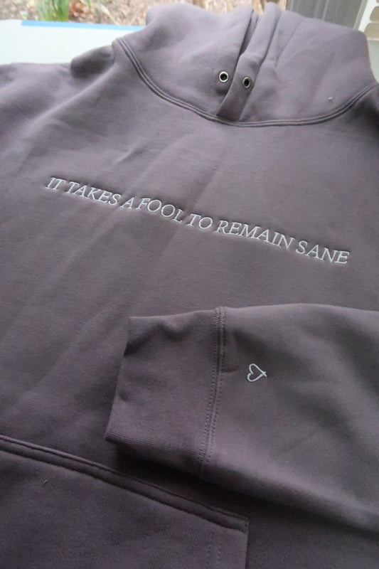It Takes A Fool To Remain Sane - Embroidered Hoodie