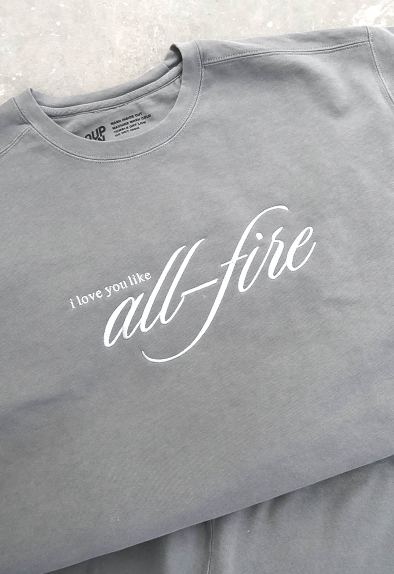 Like All-Fire - Embroidered Crewneck Sweatshirt