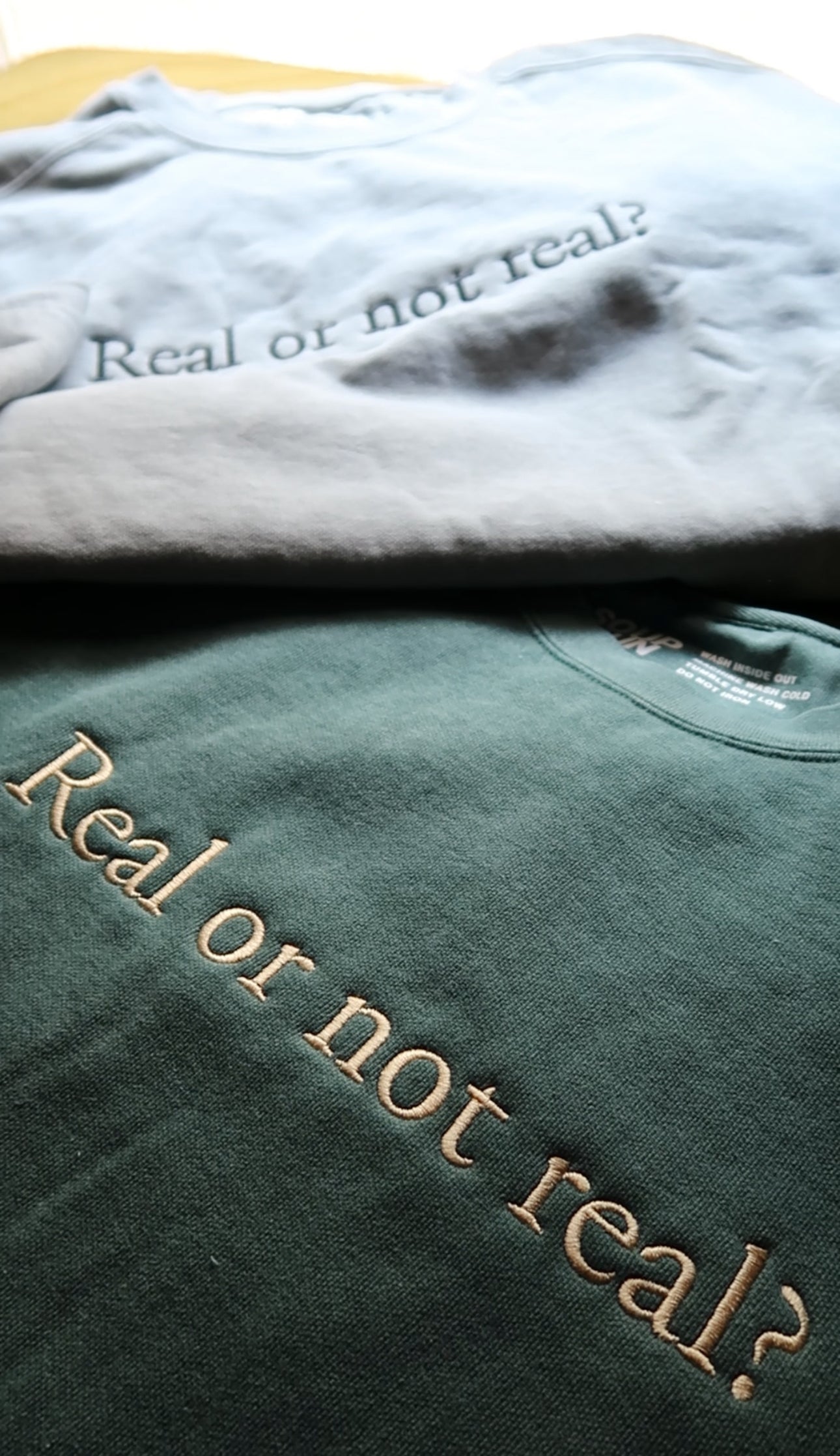 Real or not real? - Embroidered Crewneck Sweatshirt