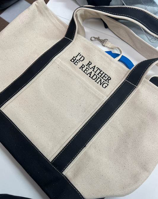 Rather Be Reading - Embroidered Tote Bag **NOW OPEN TO PRE-ORDER**