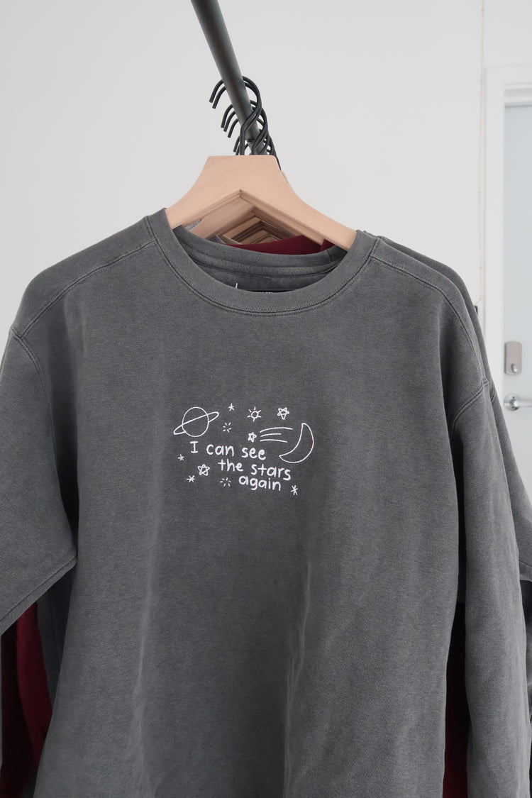 I Can See The Stars Again - Embroidered Crewneck Sweatshirt