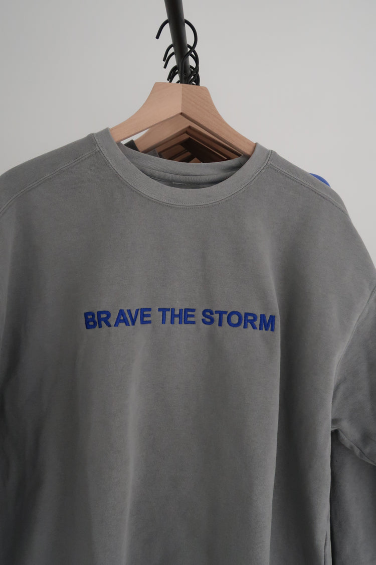Brave The Storm - Embroidered Crewneck Sweatshirt