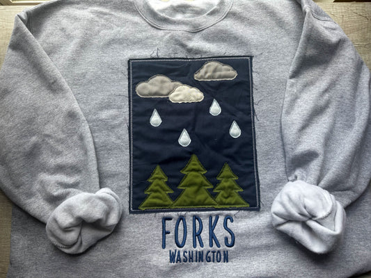 Forks - Patchwork Embroidered Sweatshirt