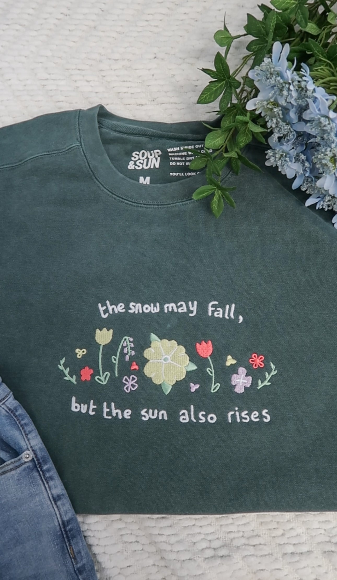 The Sun - Embroidered Crewneck Sweatshirt