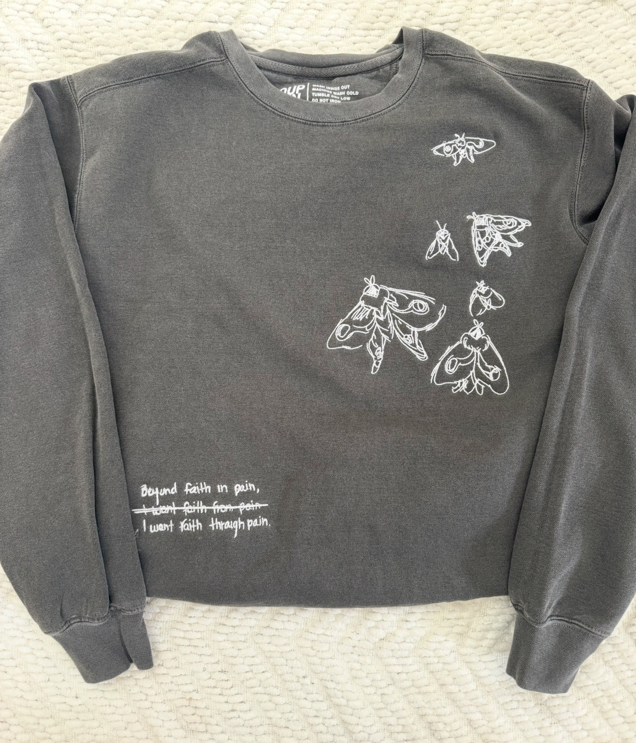 Ellie's Journal - Moth - Embroidered Crewneck Sweatshirt