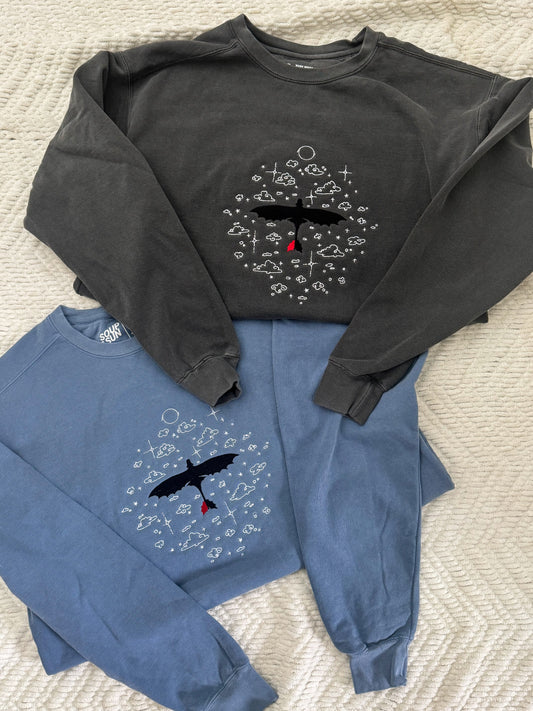 Toothless - Embroidered Crewneck Sweatshirt