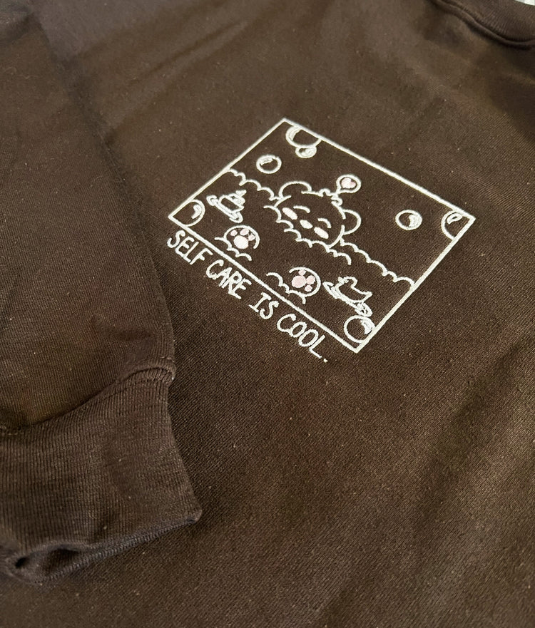 Self Care Is Cool - Embroidered Crewneck Sweatshirt