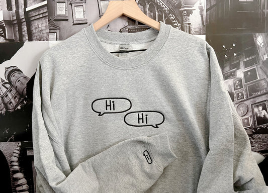 Hi - Embroidered Crewneck Sweatshirt